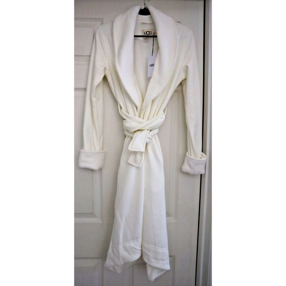 UGG 1095612 Women's Sz XS Cream Duffield II Double-Knit Fleece Robe - Picture 1 of 14